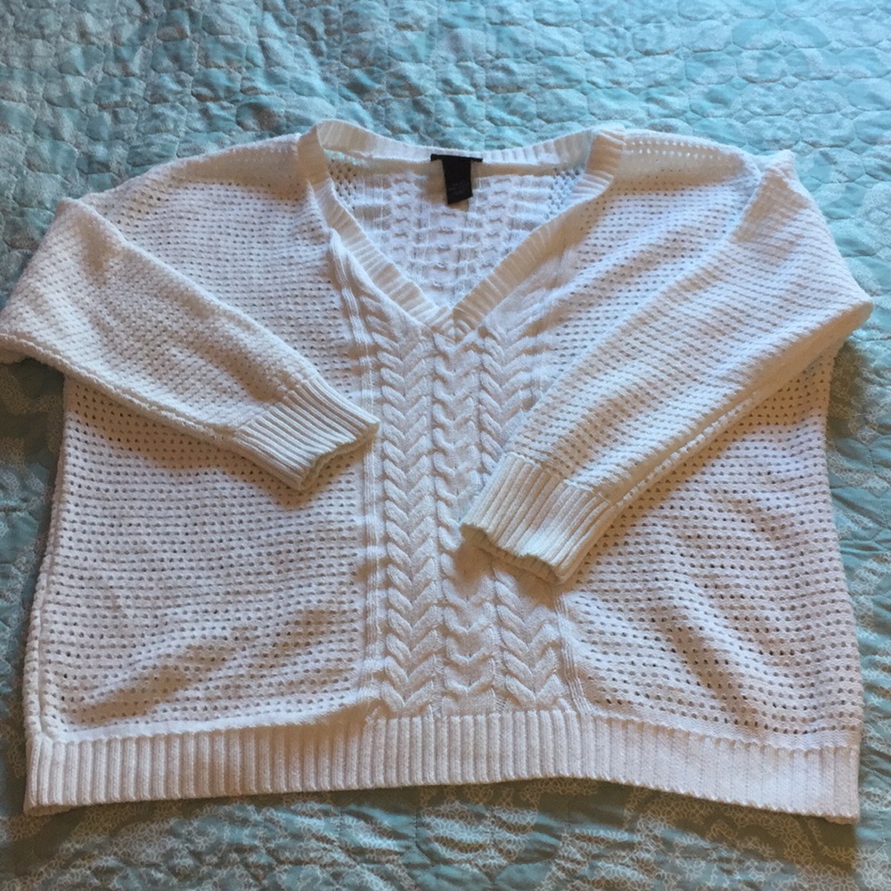 White knitted sweater from Lane Bryant